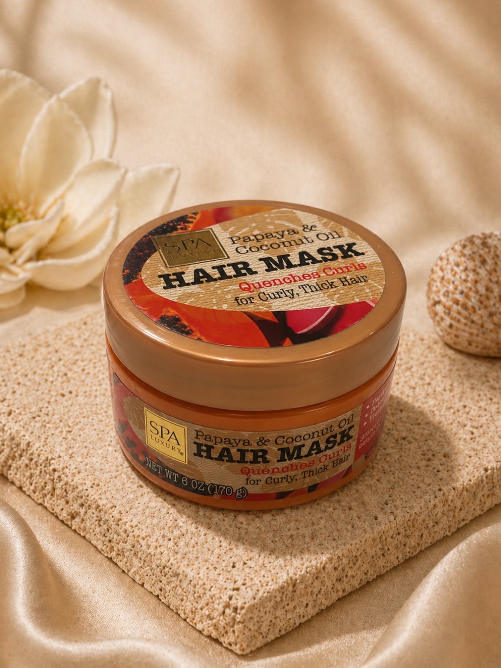 Papaya & Coconut Oil Hair Mask - Hydrating Treatment For Curly Thick Hair